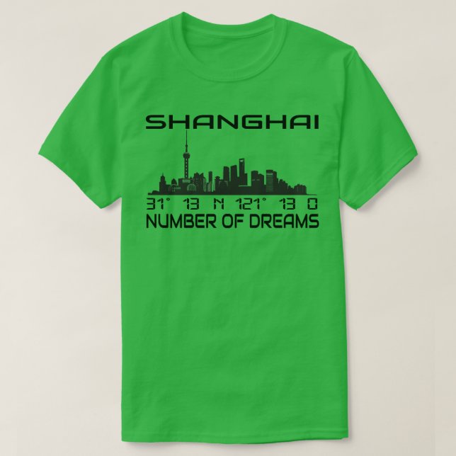 Camiseta Gps Coordina Shanghai Skyline Dream City 1 (Diseño del anverso)