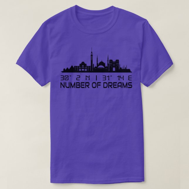 Camiseta Gps en línea aérea de El Cairo coordina Egipto 1 (Diseño del anverso)