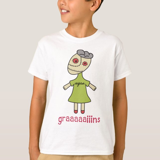 Camiseta Graaaains Vegan Zombie (Anverso)