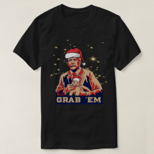 Camiseta Grab Em Cat Funny Navidades Trump Tshirt Xmas Rega