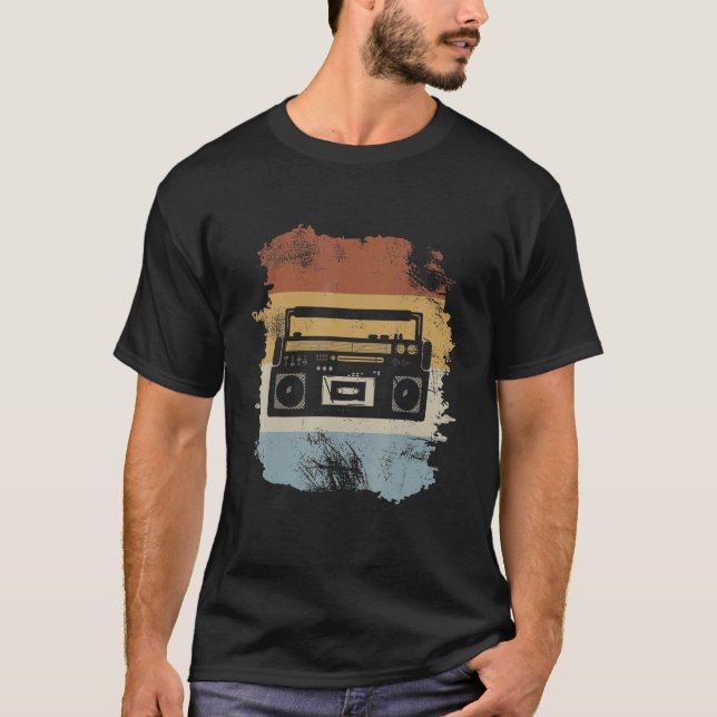 Camiseta Grabación de cassette de Getto Blaster con estilo  (Anverso)