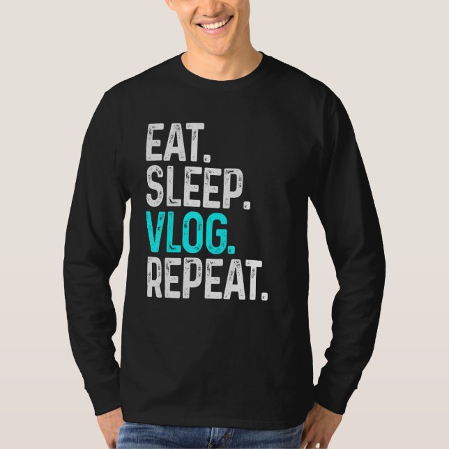 Camiseta Grabación de vídeo de repetición de Vlog de sueño  (Anverso)