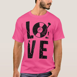 Camiseta Grabación de vinilo Edm Retro Dj