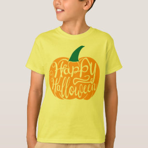 Camiseta Grabación feliz de Halloween con calabaza tallada