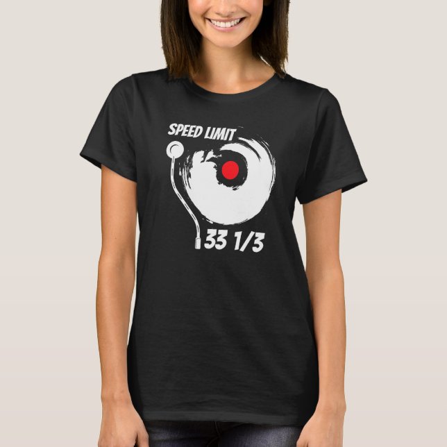 Camiseta Grabación Vinil Música 33 13 Velocidad Límite Turn (Anverso)