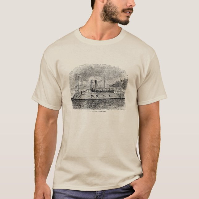 Camiseta Grabado acorazado de la cañonera del río - guerra (Anverso)