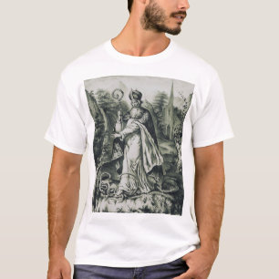 Camiseta Grabado antiguo de San Patricio expulsando serpien