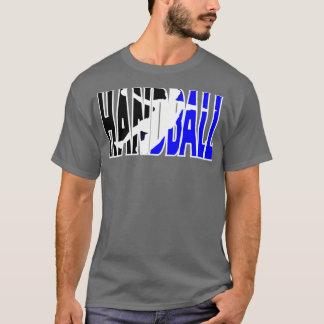 Camiseta Grabado de balonmano con figura en el fondo