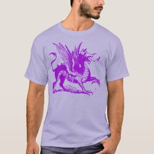 Camiseta Grabado de dragón - Púrpura