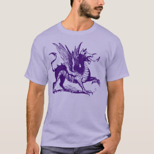 Camiseta Grabado de dragón - Púrpura intenso