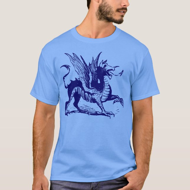 Camiseta Grabado de dragones - Armada Profunda (Anverso)