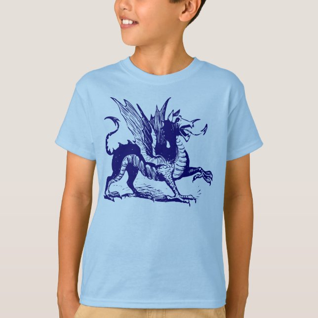 Camiseta Grabado de dragones - Armada Profunda (Anverso)