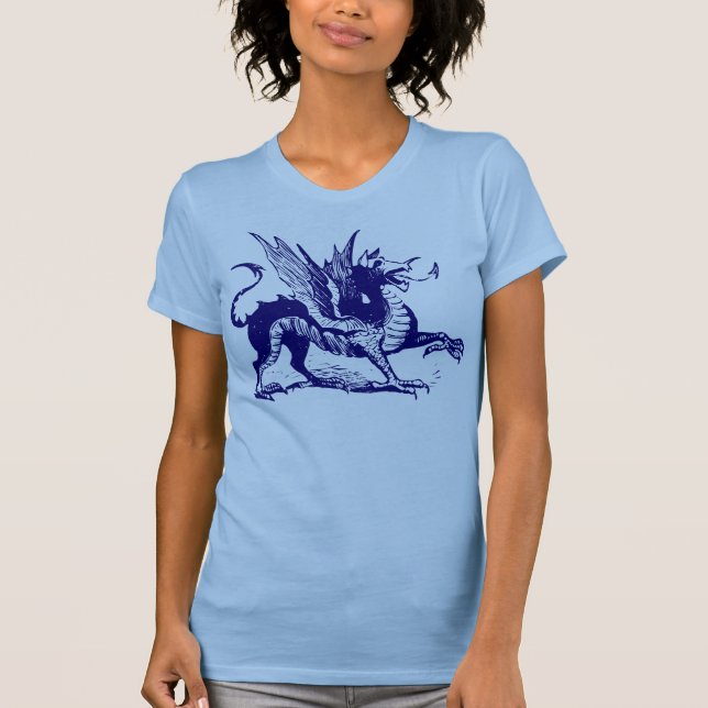 Camiseta Grabado de dragones - Armada Profunda (Anverso)
