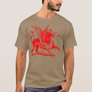 Camiseta Grabado de dragones - Rojo