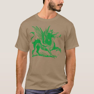 Camiseta Grabado de dragones - Verde de hierba
