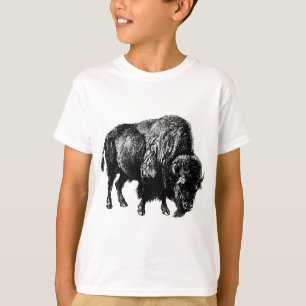 Camiseta Grabado de madera bituminosa bisú estadounidense