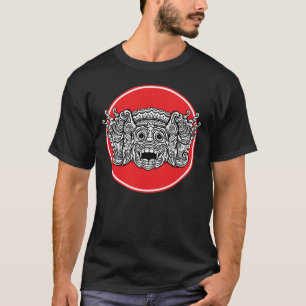 Camiseta Grabado de máscara balinesa de murciélago