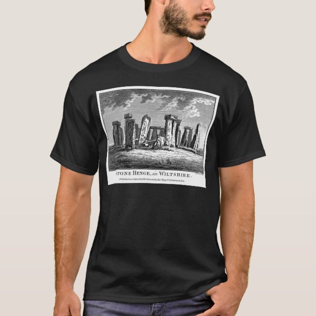 Camiseta Grabado de piedra de madera de Stonehenge antiguo (Anverso)