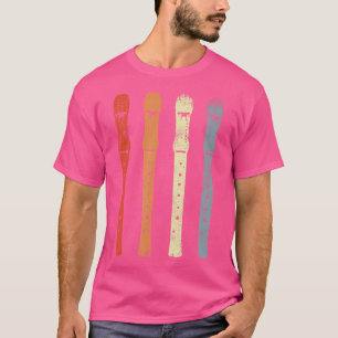 Camiseta Grabador del jugador de flauta de flauta de vintag