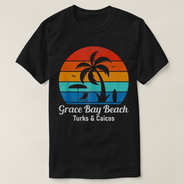 Camiseta Grace Bay Beach Turcas Caicos Vintage Summer (Diseño del anverso)