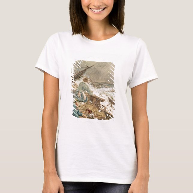 Camiseta Grace Darling y su padre salvando el naufragio (Anverso)