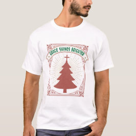 Camiseta Grace Shines Brighter - Christian Christmas Tree