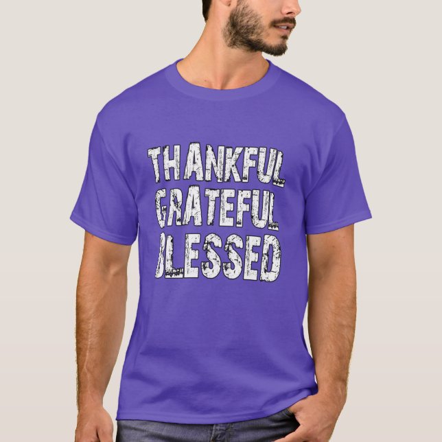 Camiseta grace thankful grateful blessed thanksgiving gift  (Anverso)