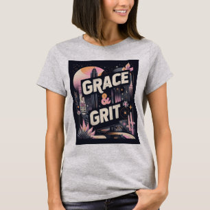 Camiseta Grace y Grit Modern Black Pink Typo