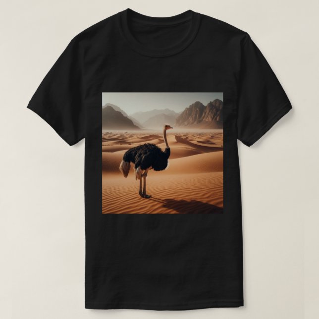 Camiseta Graceful Stride - Elegancia de avestruz (Diseño del anverso)
