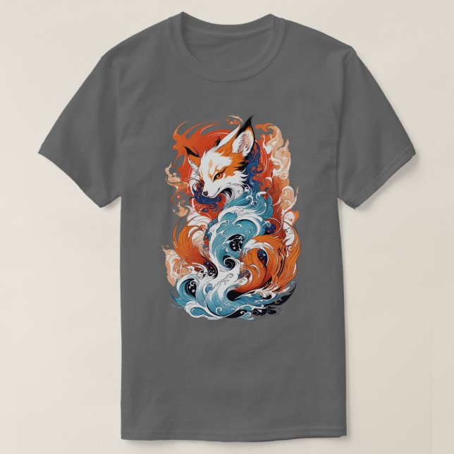 Camiseta Gracia de las olas de baile y los kitsunes (Diseño del anverso)