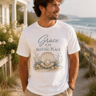Camiseta Gracia Es Mi Lugar de Descanso – Costero Inspirado