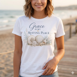 Camiseta Gracia Es Mi Lugar de Descanso – Inspirador Coster