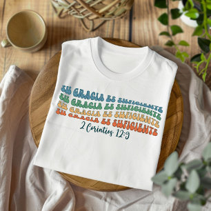 Camiseta Gracia Es Suficiente Distressed Cristiano Español