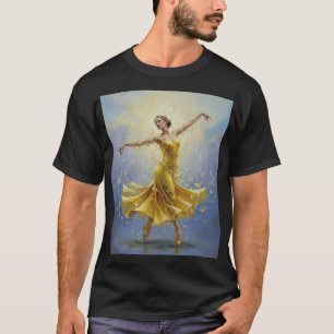 Camiseta Gracia Liberada – Bailarina en Amarillo con Fragme