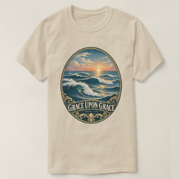 Camiseta Gracia sobre Gracia Olas del Océano Juan 1:16