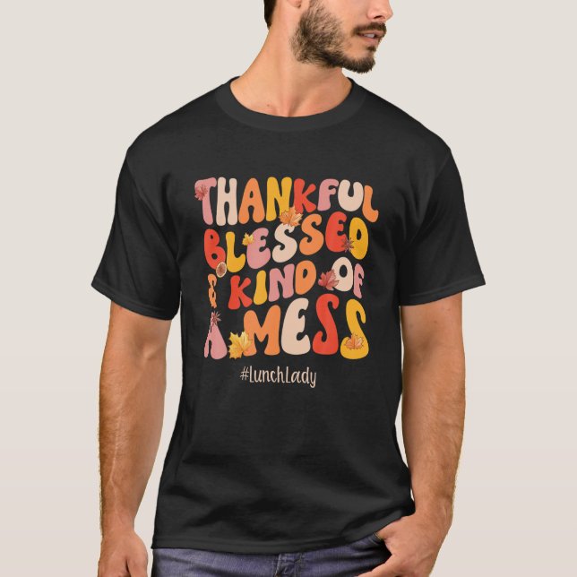 Camiseta Gracias a la bendita dama del almuerzo Fall Vibes  (Anverso)