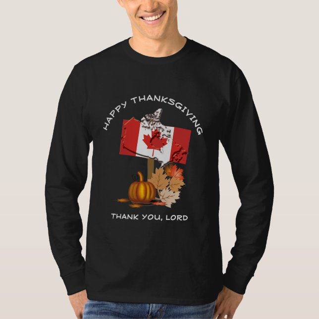 Camiseta GRACIAS A LA Calabaza DE LA BANDERA DE CANADÁ (Anverso)