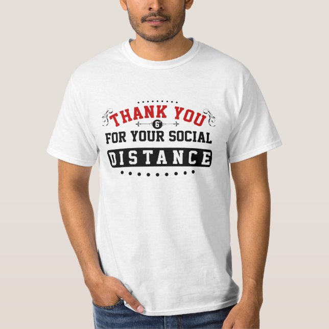 Camiseta Gracias a la distancia social blanco (Anverso)