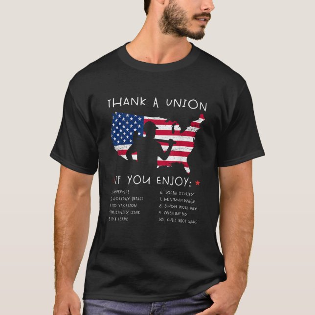 Camiseta Gracias A La Unión De Camisas Sindicales Fuertes T (Anverso)