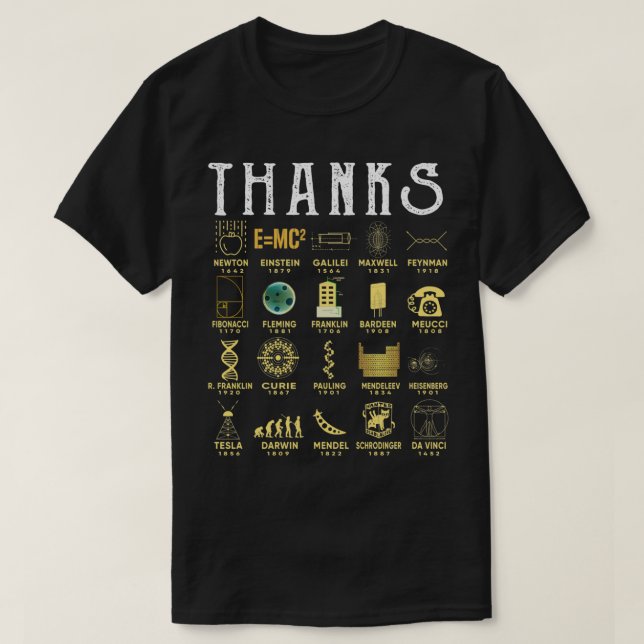 Camiseta Gracias a los científicos (Diseño del anverso)