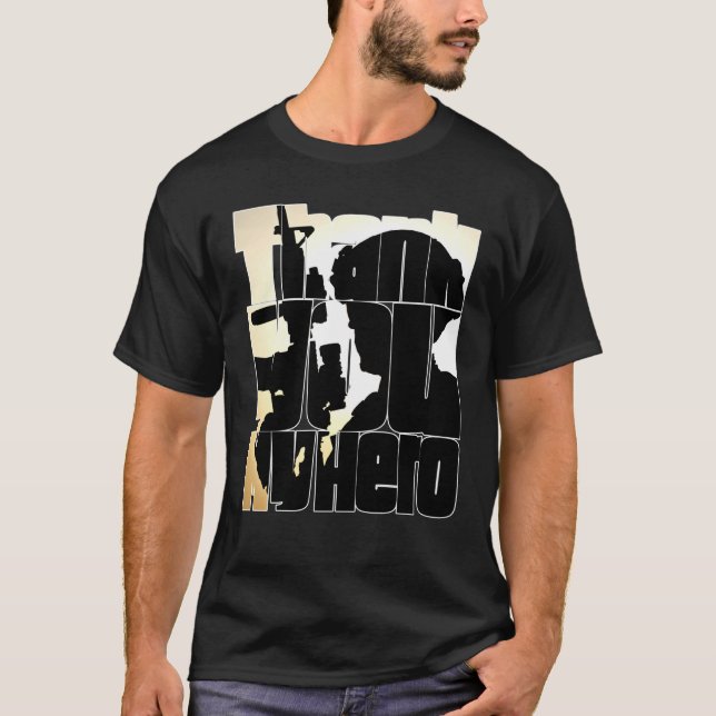 Camiseta Gracias a mi héroe militar veterano 9 (Anverso)