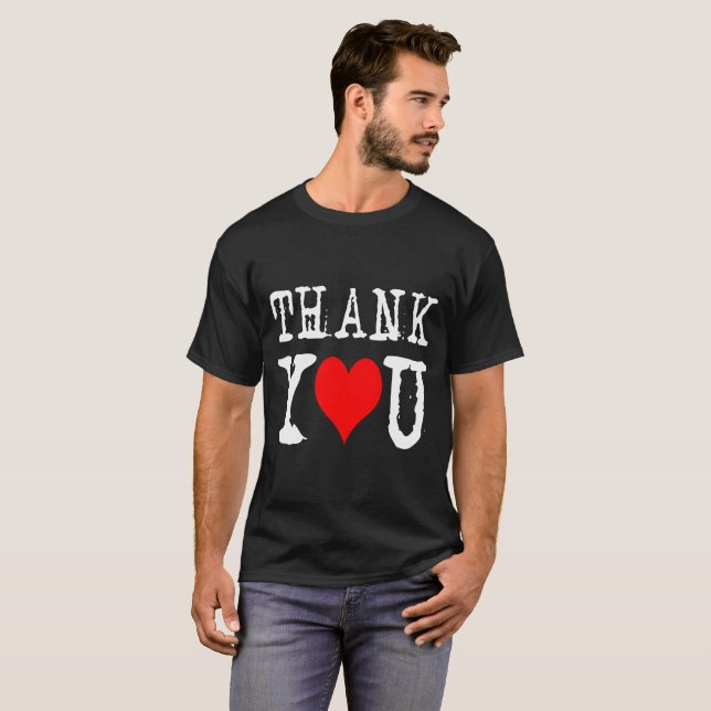 Camiseta Gracias a Red Heart Black (Anverso completo)