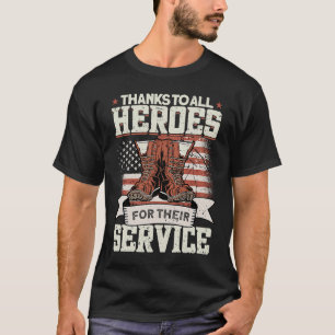 Camiseta Gracias A Todos Los Héroes Por Sus Veteranos De Se