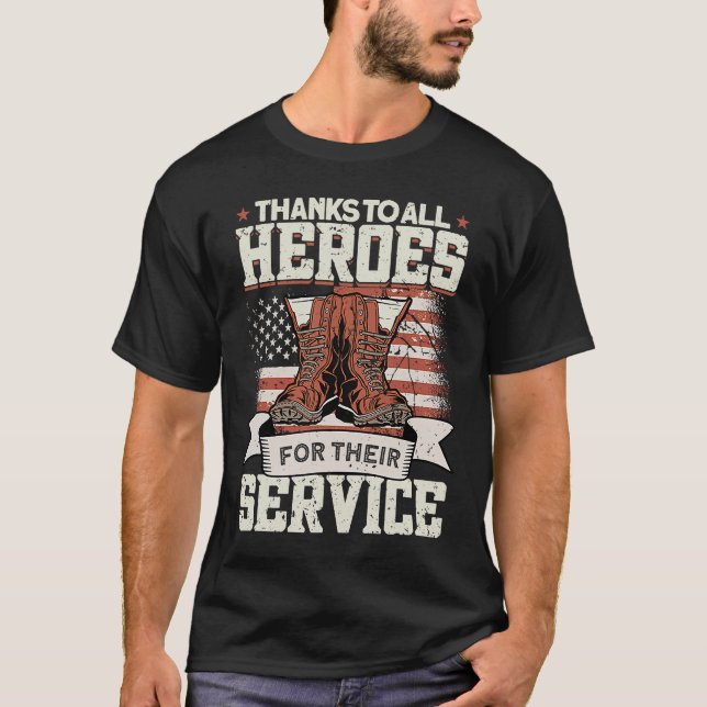 Camiseta Gracias A Todos Los Héroes Por Sus Veteranos De Se (Anverso)