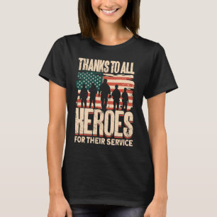 Camiseta Gracias A Todos Los Héroes Por Sus Veteranos De Se