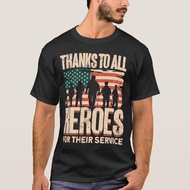 Camiseta Gracias A Todos Los Héroes Por Sus Veteranos De Se (Anverso)