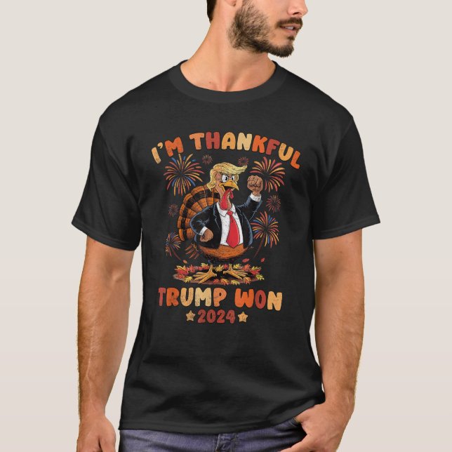 Camiseta Gracias a Trump, gracias a Trump, ganó en 2024 Van (Anverso)