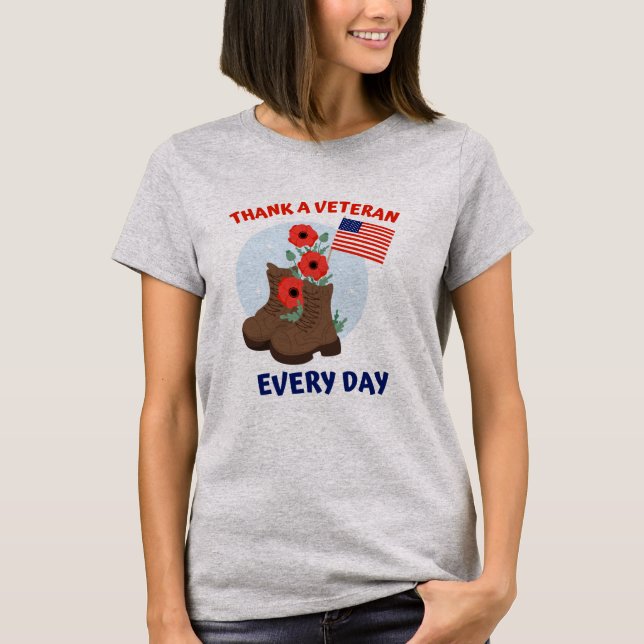 Camiseta Gracias a un veterano todos los días (Anverso)