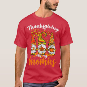 Camiseta Gracias Con Mis Gnomies Funny Autumn Gnomes L