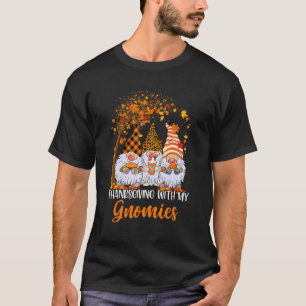 Camiseta Gracias Con Mis Gnomies Funny Autumn Gnomes L